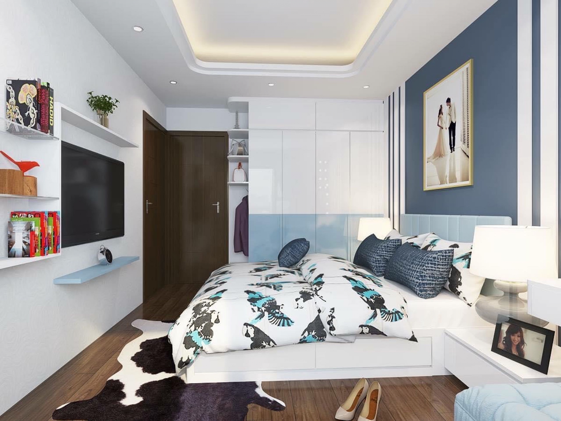 mẫu thiết kế nội thất phòng ngủ hiện đại cho căn hộ chung cư