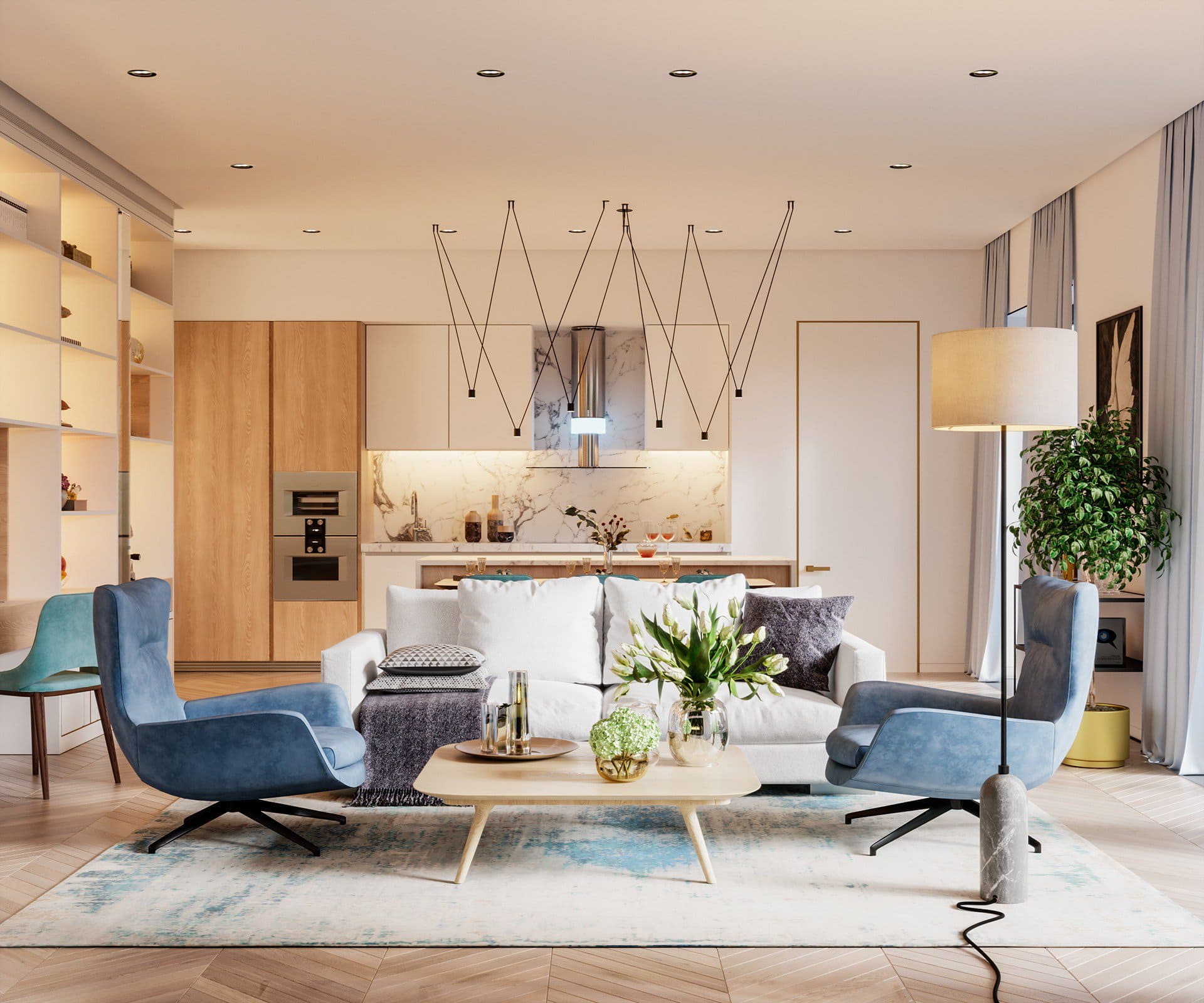 mẫu thiết kế nội thất chung cư theo phong cách hiện đại